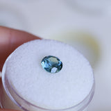 1.42CT ROUND PRECISION CUT MONTANA SAPPHIRE, OCEAN BLUE TEAL, 6.7X4.36MM