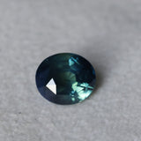 2.09CT OVAL MADAGASCAR SAPPHIRE, DEEP PARTI TEAL AND GREEN, UNTREATED, 7.7X6.6X4.9MM