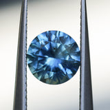 1.42CT ROUND PRECISION CUT MONTANA SAPPHIRE, OCEAN BLUE TEAL, 6.7X4.36MM