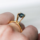 2.09CT OVAL MADAGASCAR SAPPHIRE, DEEP PARTI TEAL AND GREEN, UNTREATED, 7.7X6.6X4.9MM