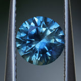1.42CT ROUND PRECISION CUT MONTANA SAPPHIRE, OCEAN BLUE TEAL, 6.7X4.36MM