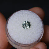 1.22CT ROUND MONTANA SAPPHIRE, WHITE GREY, UNTREATED, 6.48X3.94MM