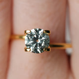 1.22CT ROUND MONTANA SAPPHIRE, WHITE GREY, UNTREATED, 6.48X3.94MM