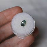 1.23CT PEAR BRILLIANT MONTANA SAPPHIRE, LIGHT BLUE GREY, UNTREATED, 8.09X5.69X3.99MM
