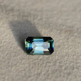 1.71CT MADAGASCAR RADIANT CUT SAPPHIRE, DEEP TEAL PARTI, UNTREATED, 8.3X5.3X3.9MM