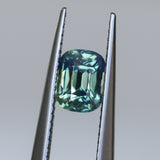 1.28CT ELONGATED CUSHION MADAGASCAR SAPPHIRE, PARTI TEAL AND YELLOW, UNTREATED, 6.4X5.04X4.1MM