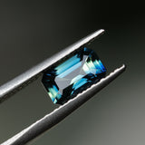 1.71CT MADAGASCAR RADIANT CUT SAPPHIRE, DEEP TEAL PARTI, UNTREATED, 8.3X5.3X3.9MM