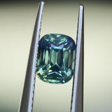1.28CT ELONGATED CUSHION MADAGASCAR SAPPHIRE, PARTI TEAL AND YELLOW, UNTREATED, 6.4X5.04X4.1MM