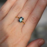 1.71CT MADAGASCAR RADIANT CUT SAPPHIRE, DEEP TEAL PARTI, UNTREATED, 8.3X5.3X3.9MM