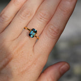 1.71CT MADAGASCAR RADIANT CUT SAPPHIRE, DEEP TEAL PARTI, UNTREATED, 8.3X5.3X3.9MM