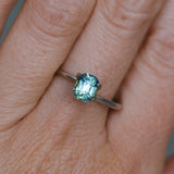 1.28CT ELONGATED CUSHION MADAGASCAR SAPPHIRE, PARTI TEAL AND YELLOW, UNTREATED, 6.4X5.04X4.1MM