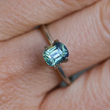 1.28CT ELONGATED CUSHION MADAGASCAR SAPPHIRE, PARTI TEAL AND YELLOW, UNTREATED, 6.4X5.04X4.1MM