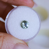 1.23CT ROUND MONTANA SAPPHIRE, PLATINUM SILVERY BLUE GREY, 6.8MM