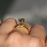 1.10CT AUSTRALIAN TRILLION SAPPHIRE, OLIVE GREEN, UNTREATED, 6MM