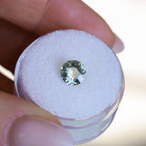 1.23CT ROUND MONTANA SAPPHIRE, PLATINUM SILVERY BLUE GREY, 6.8MM