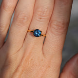 1.25CT ROUND BRILLIANT MONTANA SAPPHIRE, VIBRANT ROYAL BLUE TEAL, 6.46X4.19MM