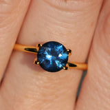 1.25CT ROUND BRILLIANT MONTANA SAPPHIRE, VIBRANT ROYAL BLUE TEAL, 6.46X4.19MM