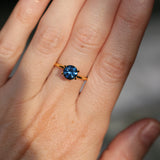 1.25CT ROUND BRILLIANT MONTANA SAPPHIRE, VIBRANT ROYAL BLUE TEAL, 6.46X4.19MM