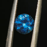 1.25CT ROUND BRILLIANT MONTANA SAPPHIRE, VIBRANT ROYAL BLUE TEAL, 6.46X4.19MM