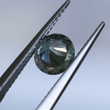 1.23CT ROUND MONTANA SAPPHIRE, PLATINUM SILVERY BLUE GREY, 6.8MM