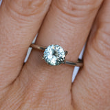 1.23CT ROUND MONTANA SAPPHIRE, PLATINUM SILVERY BLUE GREY, 6.8MM