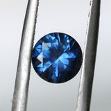 1.25CT ROUND BRILLIANT MONTANA SAPPHIRE, VIBRANT ROYAL BLUE TEAL, 6.46X4.19MM