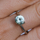 1.23CT ROUND MONTANA SAPPHIRE, PLATINUM SILVERY BLUE GREY, 6.8MM