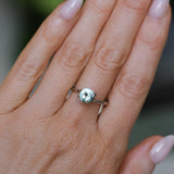 1.23CT ROUND MONTANA SAPPHIRE, PLATINUM SILVERY BLUE GREY, 6.8MM