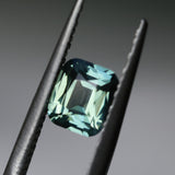 1.24CT MADAGASCAR ELONGATED CUSHION CUT SAPPHIRE, MEDIUM PARTI TEAL, UNTREATED, 6.27X5.51X3.44MM