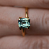 1.24CT MADAGASCAR ELONGATED CUSHION CUT SAPPHIRE, MEDIUM PARTI TEAL, UNTREATED, 6.27X5.51X3.44MM
