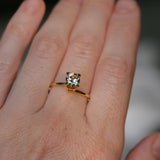 0.97CT ROUND MONTANA SAPPHIRE, TEAL BLUE GREENISH GREY, 5.92X3.57MM