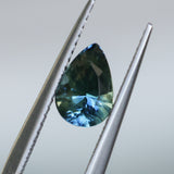 1.51CT PEAR MADAGASCAR SAPPHIRE, PARTI BLUE GREY, 8.06X5.5X4.6MM
