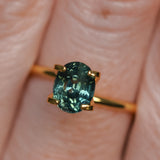 1.62CT OVAL MADAGASCAR SAPPHIRE, MEDIUM TEAL WITH GREEN, UNTREATED, 6.97X5.68X5.09MM