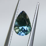 1.51CT PEAR MADAGASCAR SAPPHIRE, PARTI BLUE GREY, 8.06X5.5X4.6MM