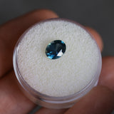1.39CT OVAL BRILLIANT MONTANA SAPPHIRE, ROYAL BLUE TEAL, 7.38X6X4.48MM