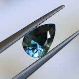 1.51CT PEAR MADAGASCAR SAPPHIRE, PARTI BLUE GREY, 8.06X5.5X4.6MM