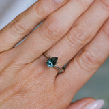 1.51CT PEAR MADAGASCAR SAPPHIRE, PARTI BLUE GREY, 8.06X5.5X4.6MM