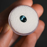 1.13CT OVAL BRILLIANT MONTANA SAPPHIRE, DEEP TEAL, 7.34X5.79X3.66MM