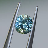 0.66CT PRECISION CUT OVAL/CUSHION MONTANA SAPPHIRE, PARTI YELLOW BLUE, 5.5X4.6X3.4MM