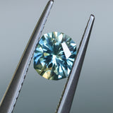 0.66CT PRECISION CUT OVAL/CUSHION MONTANA SAPPHIRE, PARTI YELLOW BLUE, 5.5X4.6X3.4MM