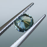 0.66CT PRECISION CUT OVAL/CUSHION MONTANA SAPPHIRE, PARTI YELLOW BLUE, 5.5X4.6X3.4MM