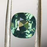 3.0CT CUSHION MADAGASCAR SAPPHIRE, MEDIUM TEAL GREEN, UNHEATED, 7.44X7.2X5.46MM