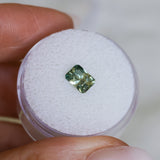 1.12CT RADIANT CUT MONTANA SAPPHIRE, GREEN AND YELLOW, 6.5X4.7X3.6MM