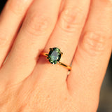 1.90CT OVAL BRILLIANT AUSTRALIAN SAPPHIRE, TEAL GREEN, UNTREATED, 7.95X5.98X4.72MM