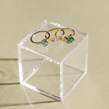 1.20ct Oval Brilliant Teal Montana Sapphire and Princess Cut Diamond Rapids Low Profile Ring in 14k Yellow Gold