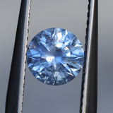 1.18CT ROUND PRECISION CUT MONTANA SAPPHIRE, LIGHT PERIWINKLE PURPLE BLUE, 6.3X4.1MM