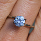 1.18CT ROUND PRECISION CUT MONTANA SAPPHIRE, LIGHT PERIWINKLE PURPLE BLUE, 6.3X4.1MM