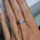 1.18CT ROUND PRECISION CUT MONTANA SAPPHIRE, LIGHT PERIWINKLE PURPLE BLUE, 6.3X4.1MM