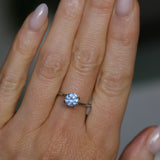 1.18CT ROUND PRECISION CUT MONTANA SAPPHIRE, LIGHT PERIWINKLE PURPLE BLUE, 6.3X4.1MM