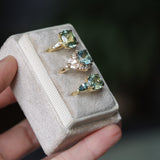 2.70ct Untreated Radiant Cut Montana Sapphire and Diamond Floral Halo in 14k Yellow Gold